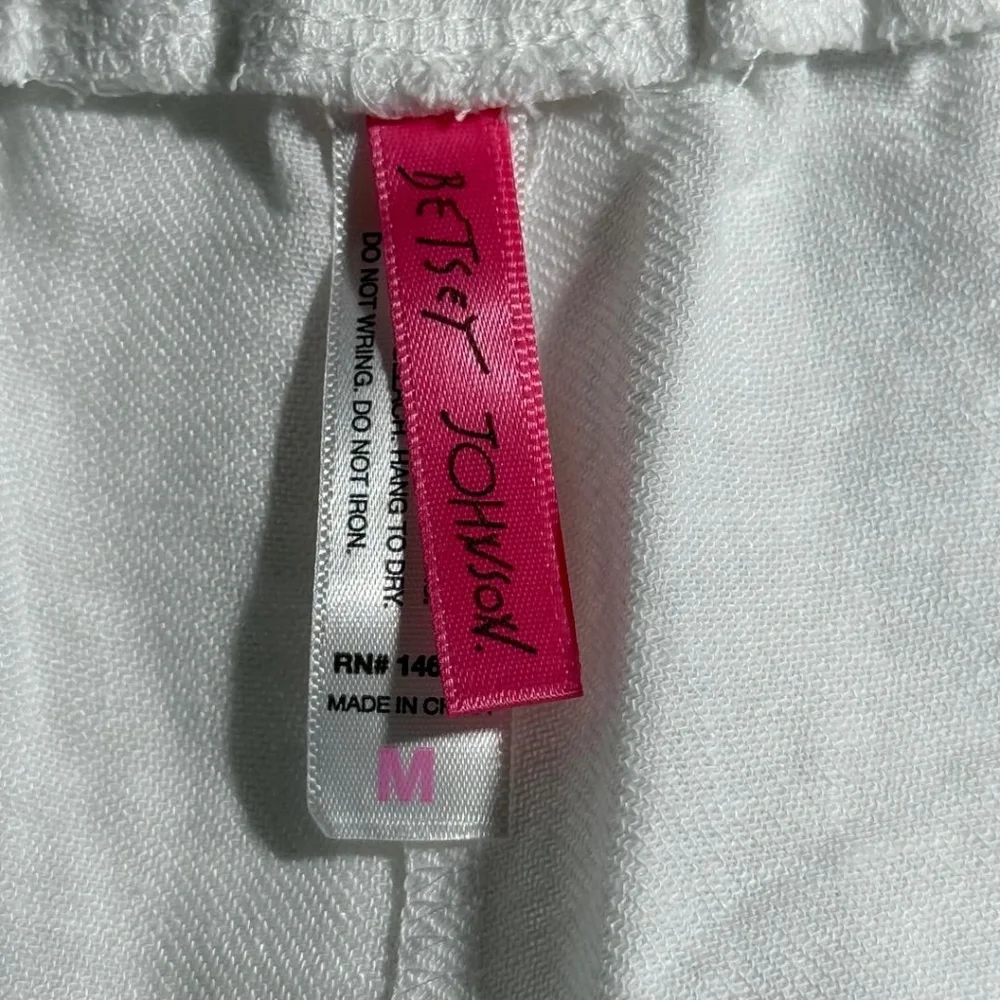 NWT Betsey Johnson 2 Piece Button Down Shirt & Short Set White Size Medium - Picture 7 of 13